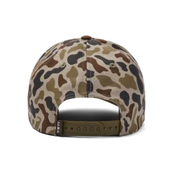 YETI® Wetlands middelhoge pet met platte klep in camouflagestijl, met logobadge